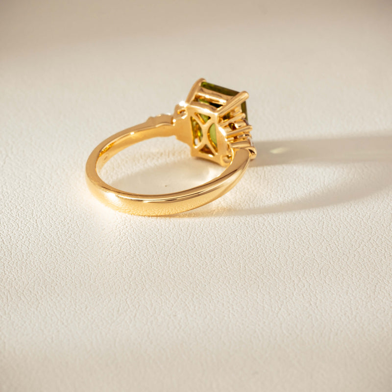18ct Yellow Gold 2.89ct Peridot & Diamond Oriana Ring - Ring - Walker & Hall