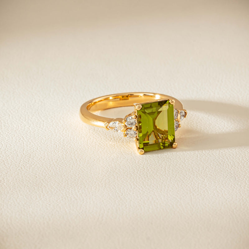 18ct Yellow Gold 2.89ct Peridot & Diamond Oriana Ring - Ring - Walker & Hall