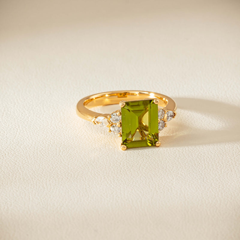 18ct Yellow Gold 2.89ct Peridot & Diamond Oriana Ring - Ring - Walker & Hall