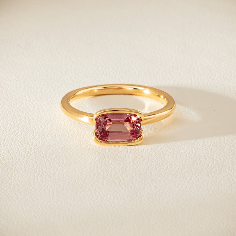 18ct Yellow Gold 1.75ct Pink Sapphire Elle Ring - Ring - Walker & Hall