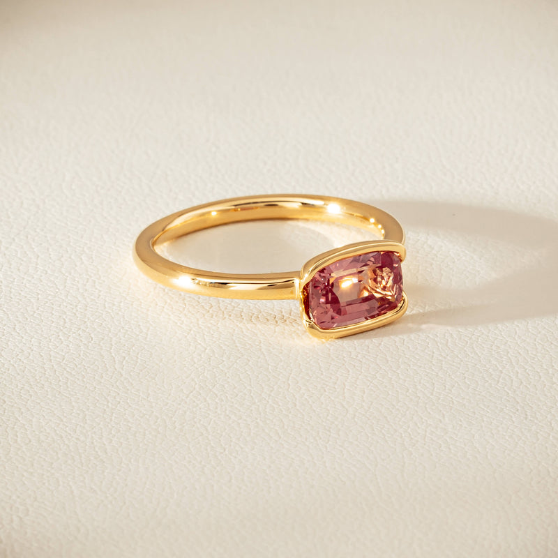 18ct Yellow Gold 1.75ct Pink Sapphire Elle Ring - Ring - Walker & Hall
