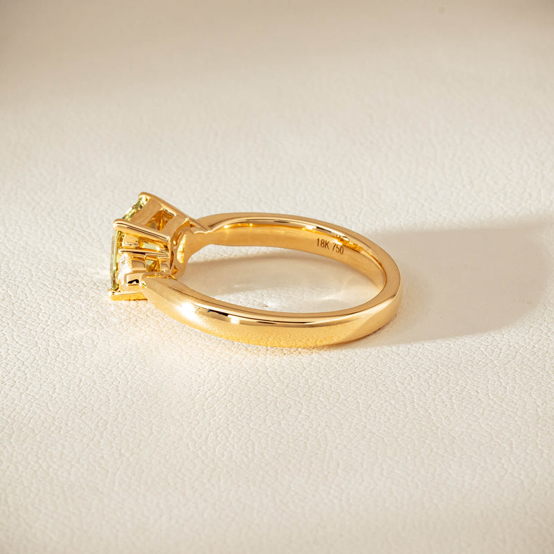 18ct Yellow Gold 1.56ct Green Sapphire & Diamond Ayla Ring - Ring - Walker & Hall