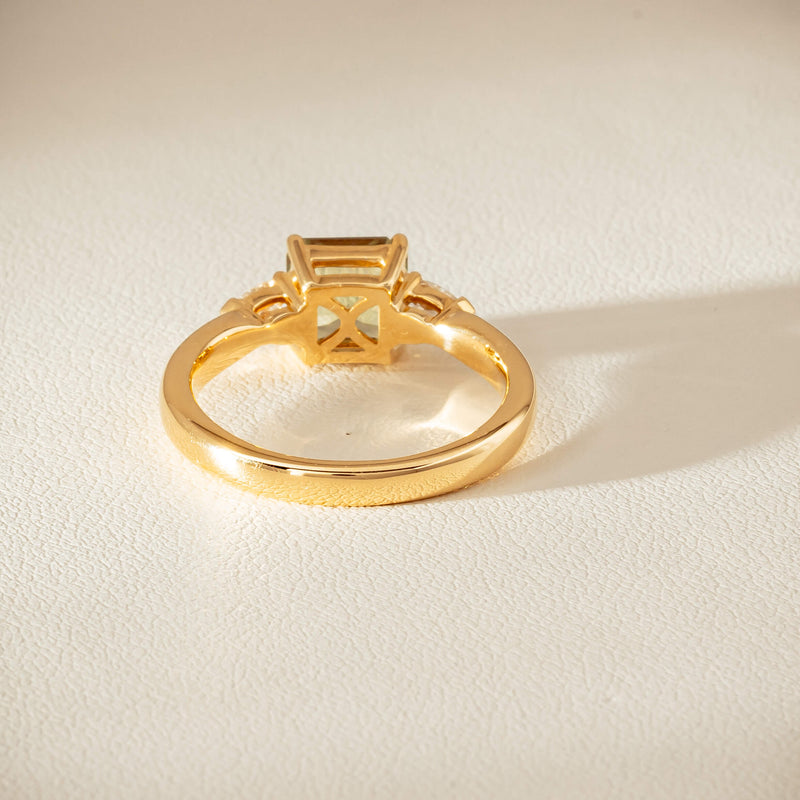 18ct Yellow Gold 1.56ct Green Sapphire & Diamond Ayla Ring - Ring - Walker & Hall