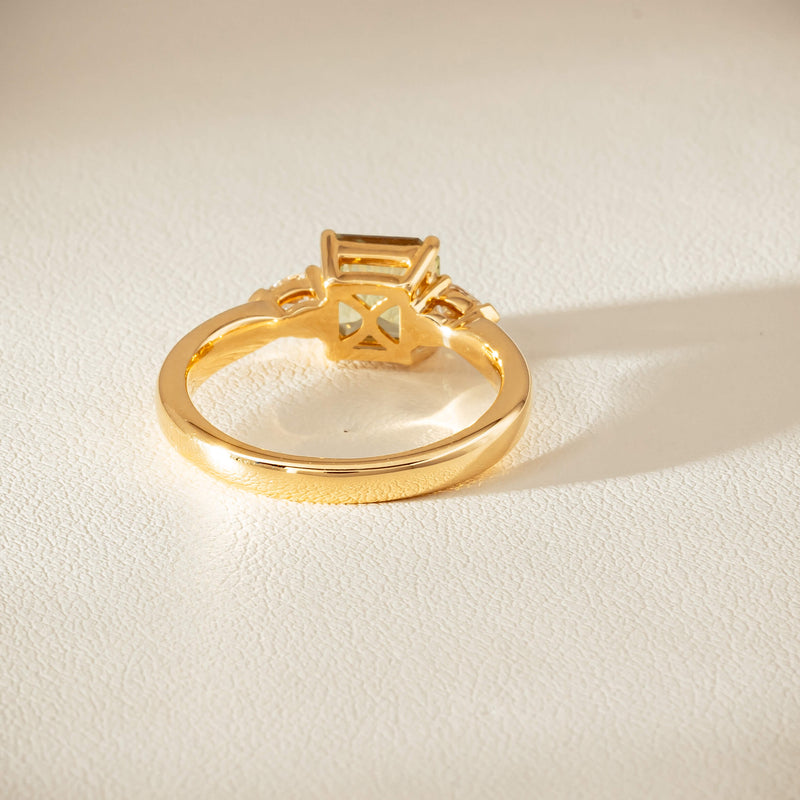 18ct Yellow Gold 1.56ct Green Sapphire & Diamond Ayla Ring - Ring - Walker & Hall