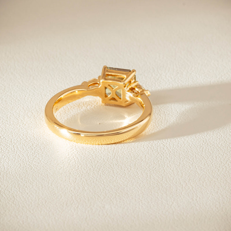 18ct Yellow Gold 1.56ct Green Sapphire & Diamond Ayla Ring - Ring - Walker & Hall