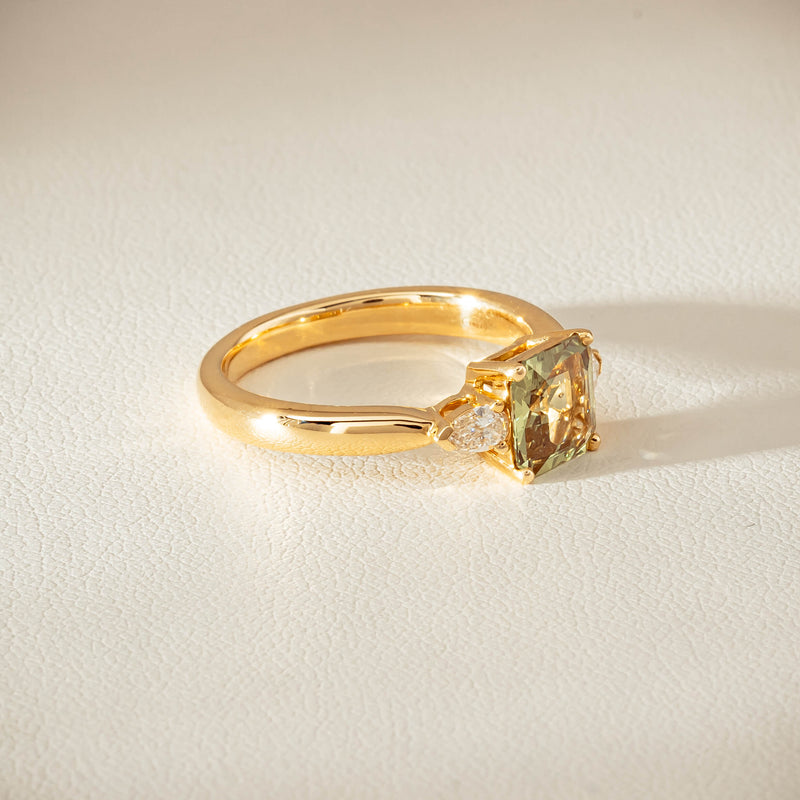 18ct Yellow Gold 1.56ct Green Sapphire & Diamond Ayla Ring - Ring - Walker & Hall