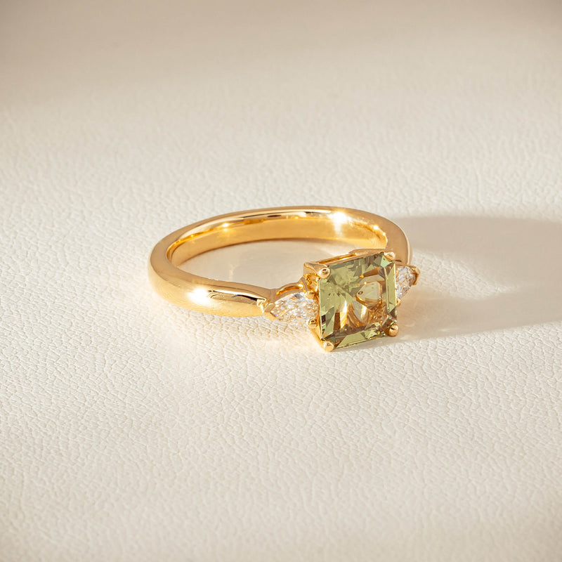 18ct Yellow Gold 1.56ct Green Sapphire & Diamond Ayla Ring - Ring - Walker & Hall