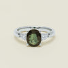 18ct White Gold 2.61ct Green Sapphire & Diamond Ayla Ring - Ring - Walker & Hall