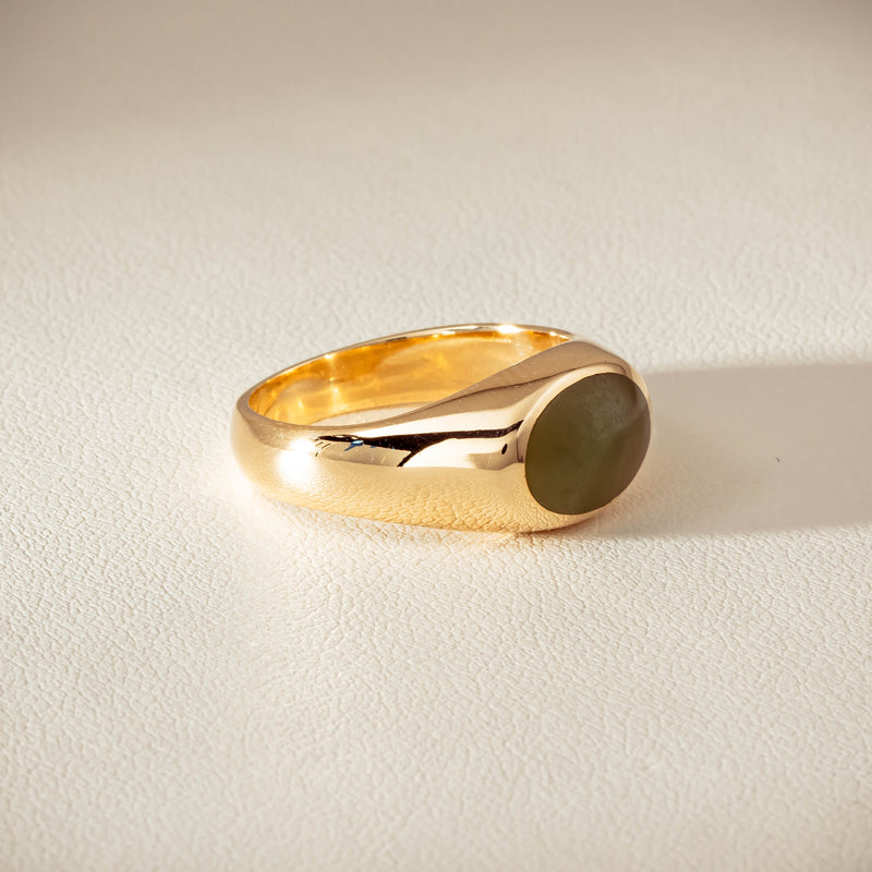 Deja Vu 9ct Yellow Gold Greenstone Ring - Ring - Walker & Hall