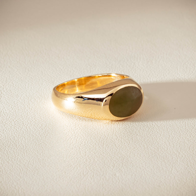 Deja Vu 9ct Yellow Gold Greenstone Ring - Ring - Walker & Hall