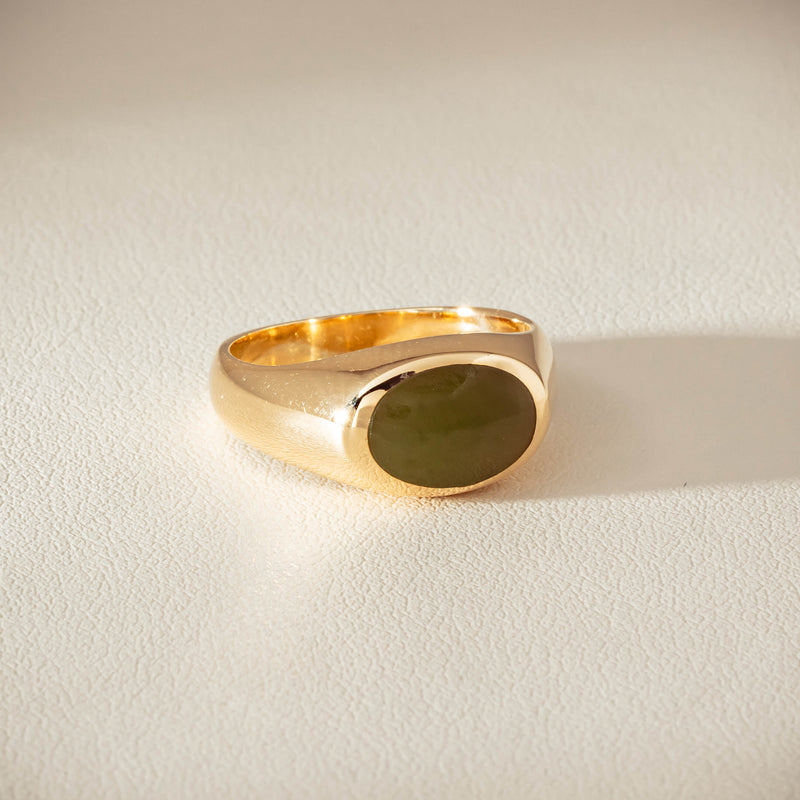 Deja Vu 9ct Yellow Gold Greenstone Ring - Ring - Walker & Hall