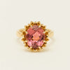 18ct Yellow Gold 5.32ct Pink Tourmaline Protea Ring - Ring - Walker & Hall