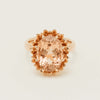 18ct Rose Gold 7.49ct Morganite Protea Ring - Ring - Walker & Hall