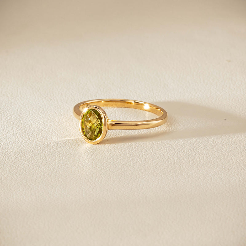9ct Yellow Gold Peridot Iris Ring - Ring - Walker & Hall