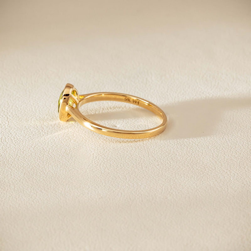 9ct Yellow Gold Peridot Iris Ring - Ring - Walker & Hall