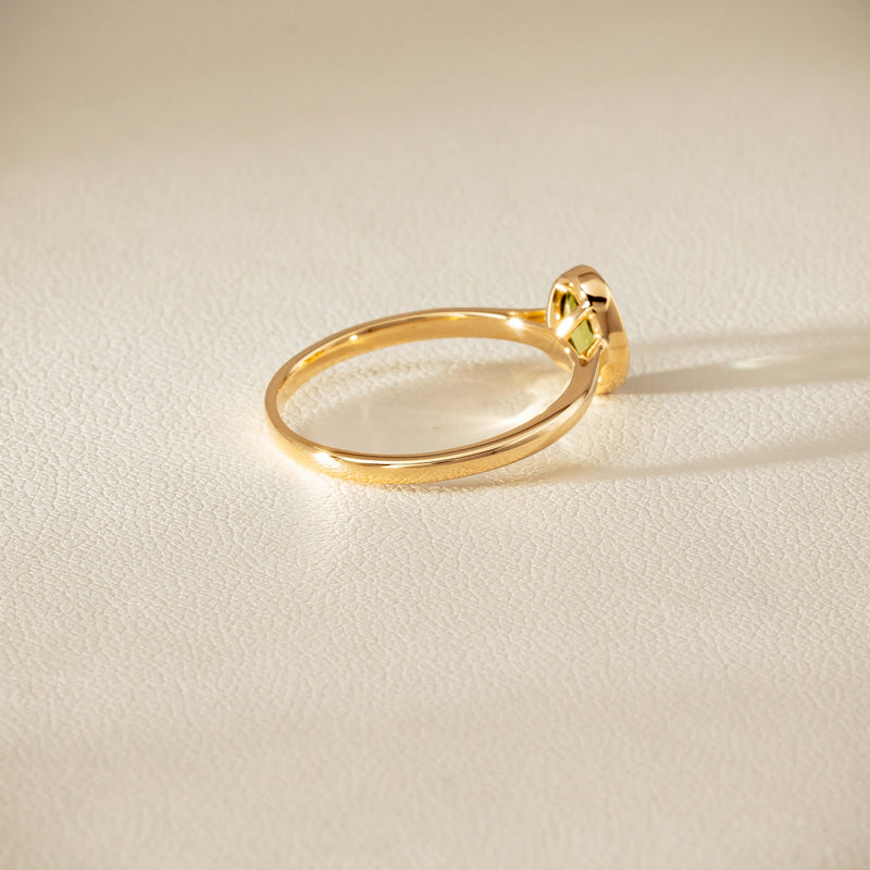 9ct Yellow Gold Peridot Iris Ring - Ring - Walker & Hall