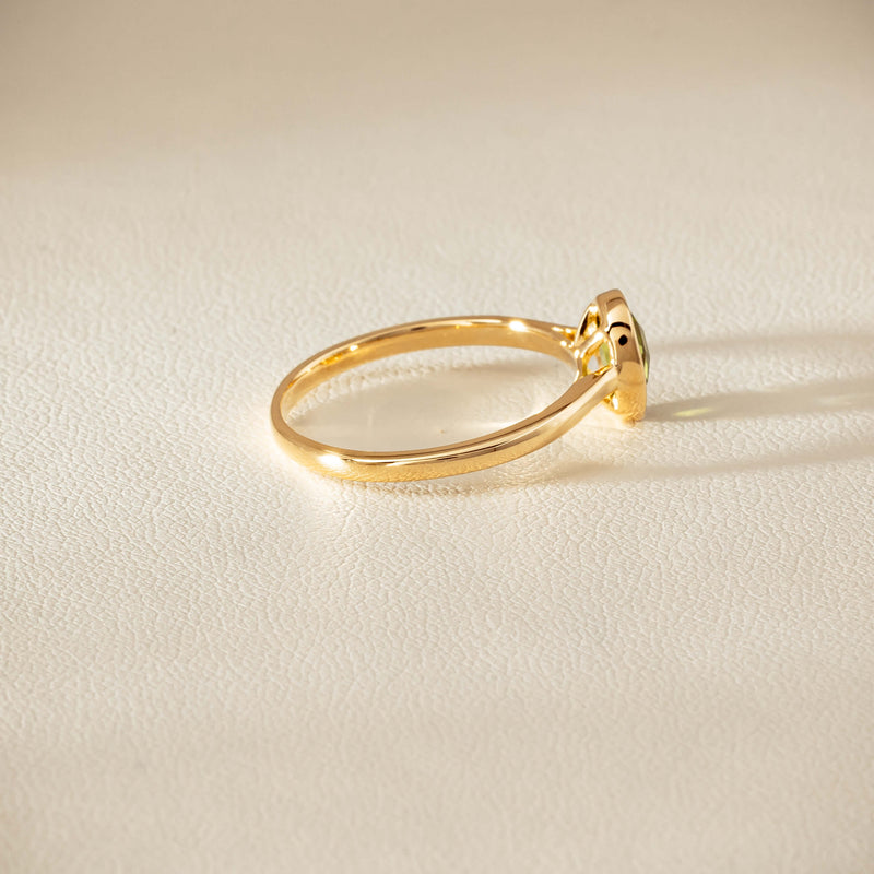 9ct Yellow Gold Peridot Iris Ring - Ring - Walker & Hall