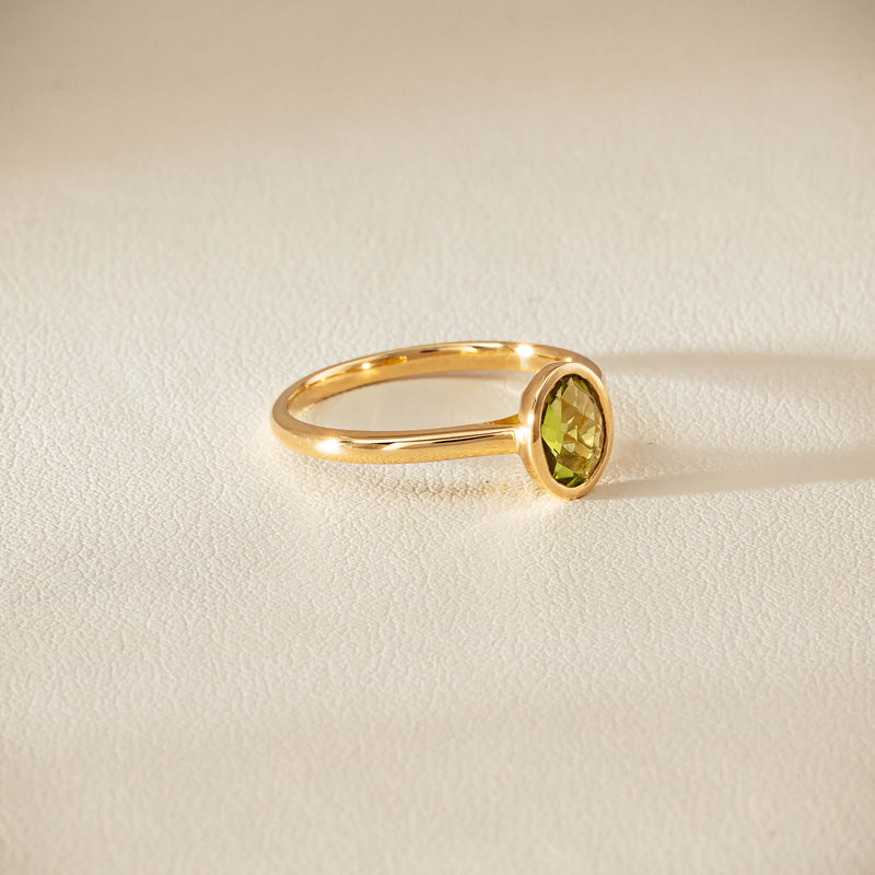 9ct Yellow Gold Peridot Iris Ring - Ring - Walker & Hall