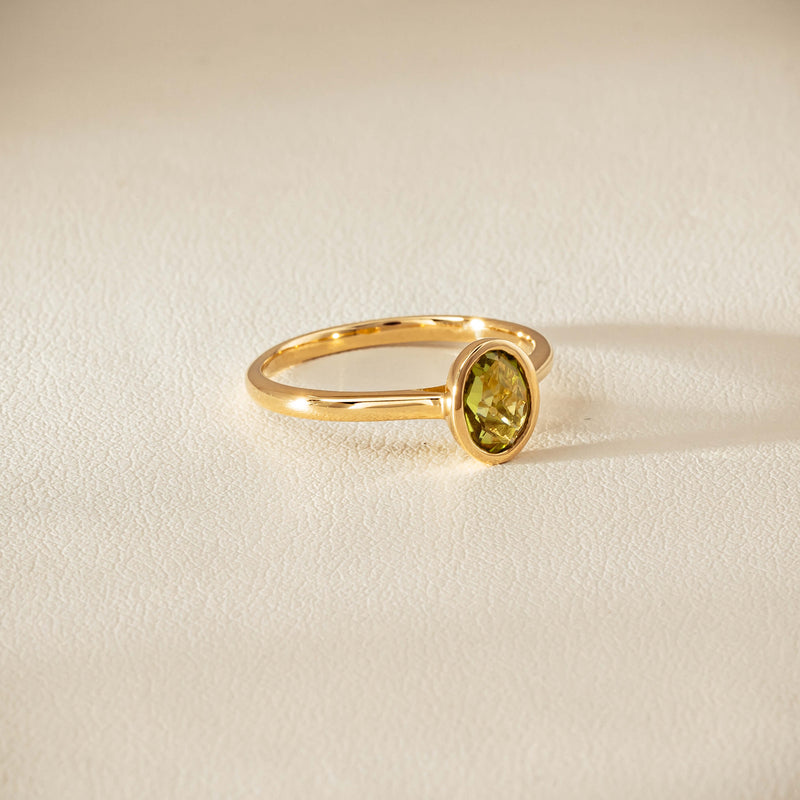 9ct Yellow Gold Peridot Iris Ring - Ring - Walker & Hall
