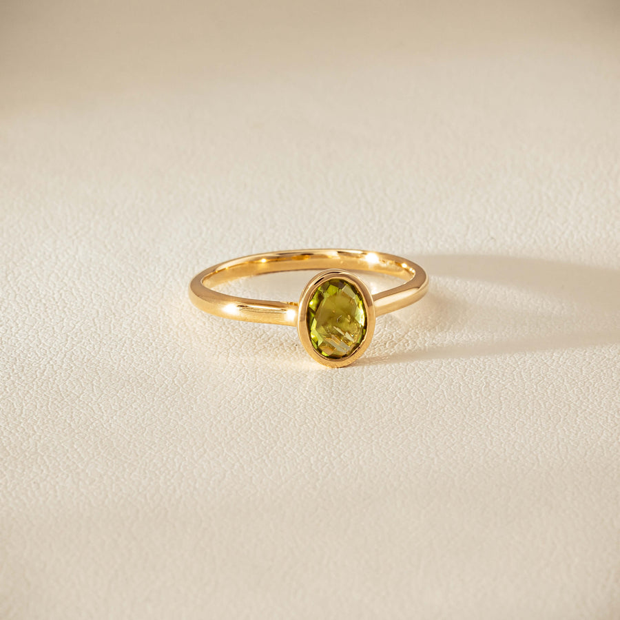 9ct Yellow Gold Peridot Iris Ring - Ring - Walker & Hall