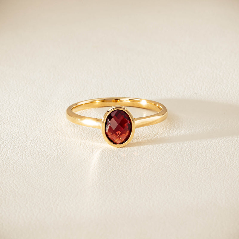 9ct Yellow Gold Garnet Iris Ring - Ring - Walker & Hall
