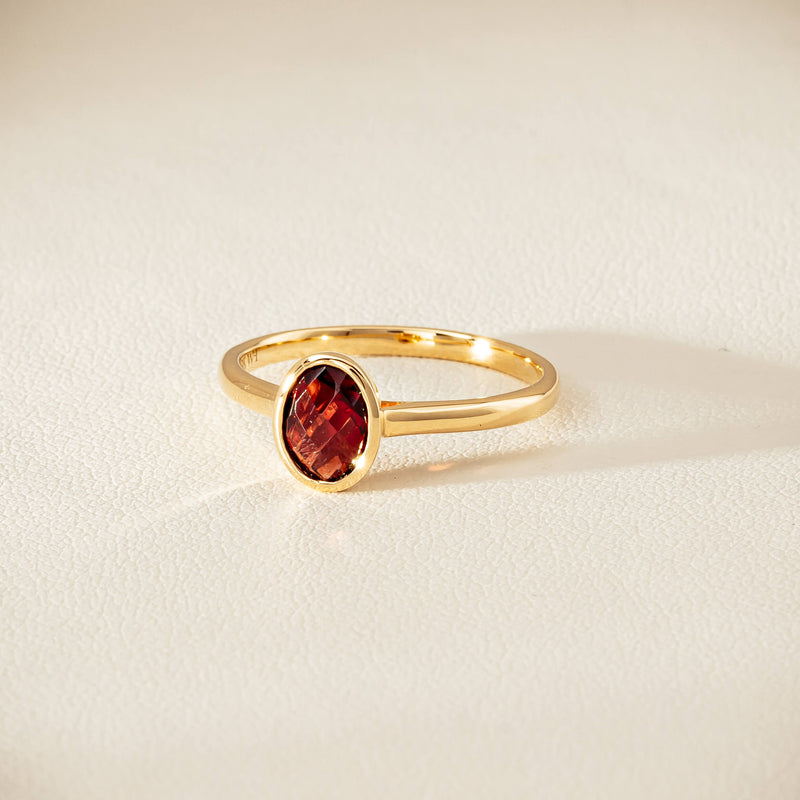 9ct Yellow Gold Garnet Iris Ring - Ring - Walker & Hall