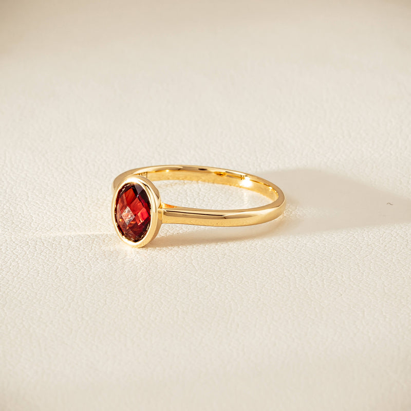 9ct Yellow Gold Garnet Iris Ring - Ring - Walker & Hall