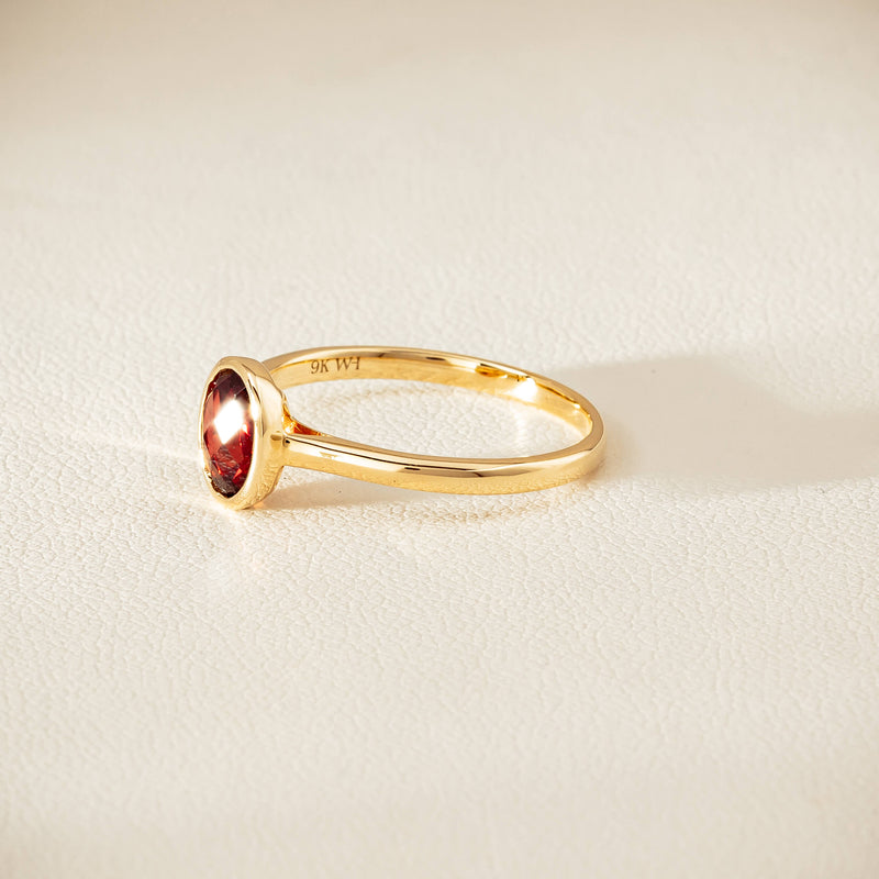 9ct Yellow Gold Garnet Iris Ring - Ring - Walker & Hall