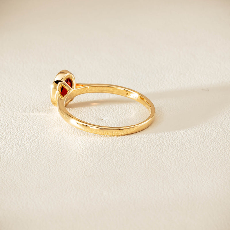 9ct Yellow Gold Garnet Iris Ring - Ring - Walker & Hall