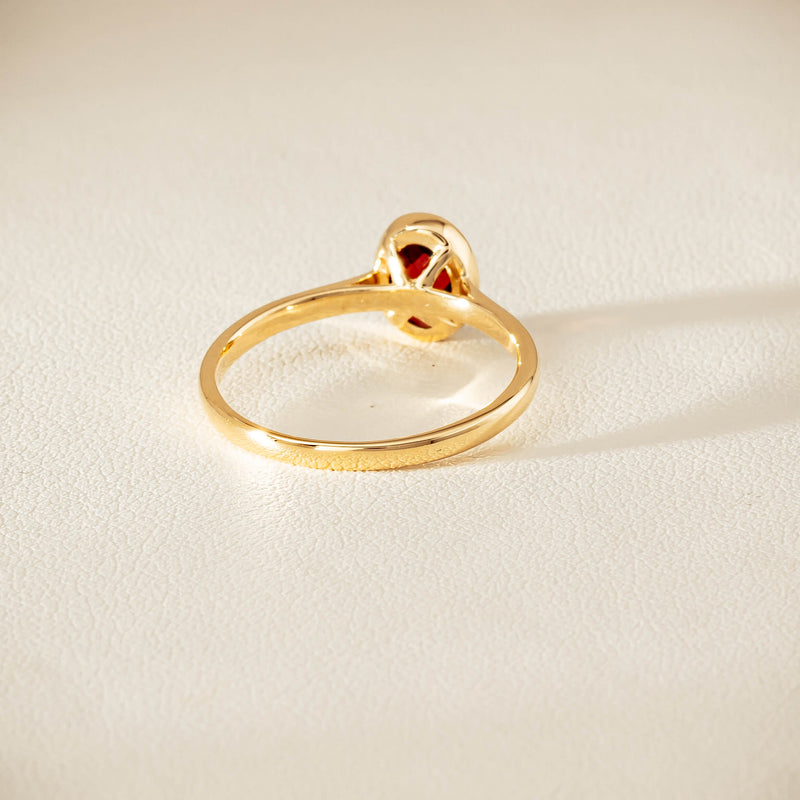 9ct Yellow Gold Garnet Iris Ring - Ring - Walker & Hall