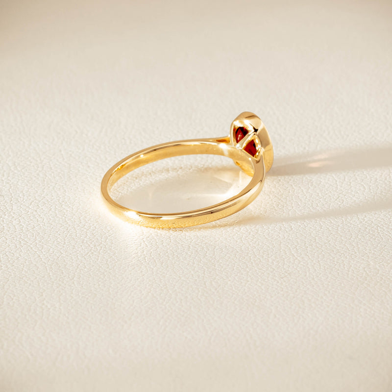 9ct Yellow Gold Garnet Iris Ring - Ring - Walker & Hall