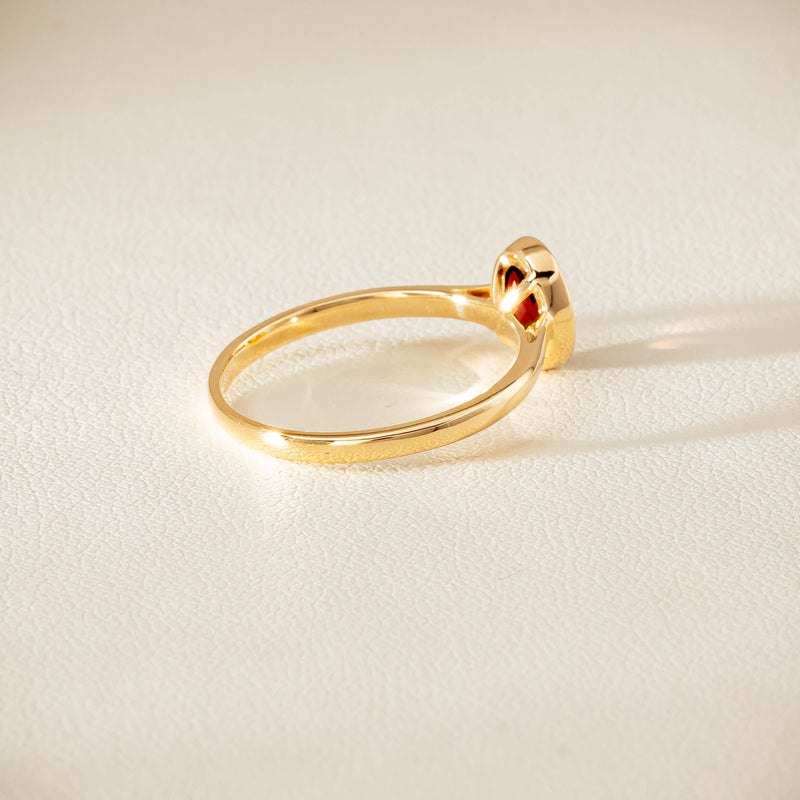9ct Yellow Gold Garnet Iris Ring - Ring - Walker & Hall