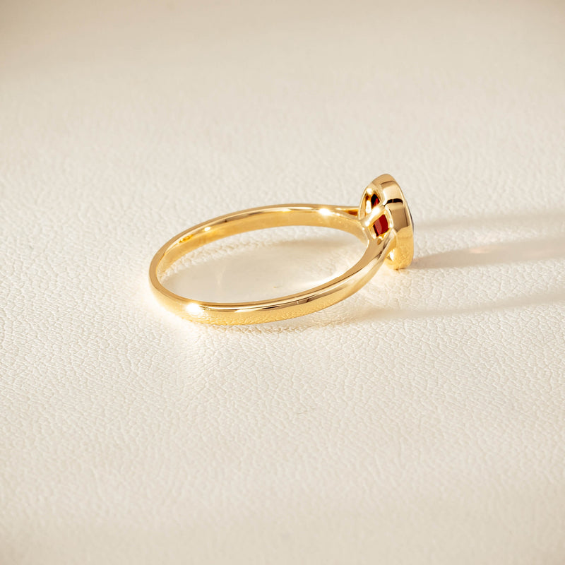 9ct Yellow Gold Garnet Iris Ring - Ring - Walker & Hall