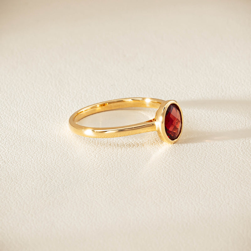 9ct Yellow Gold Garnet Iris Ring - Ring - Walker & Hall