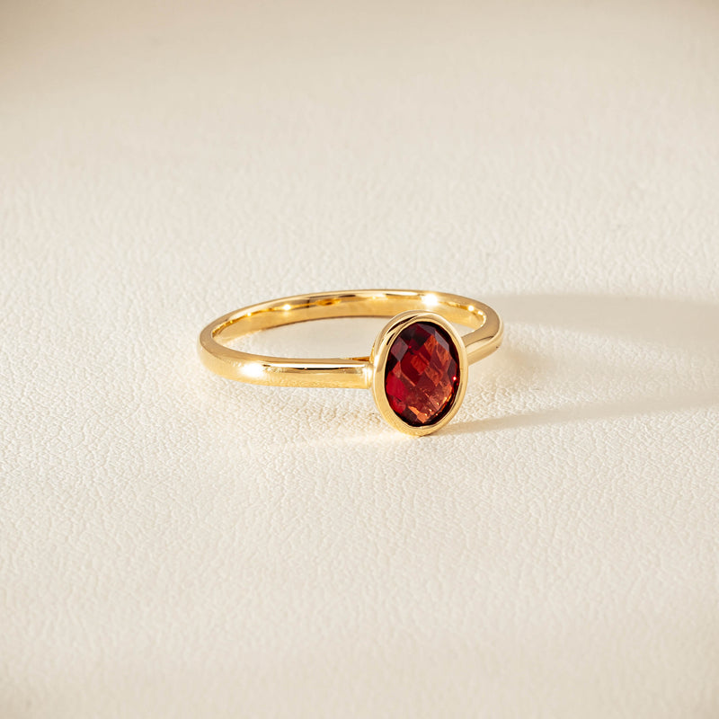 9ct Yellow Gold Garnet Iris Ring - Ring - Walker & Hall