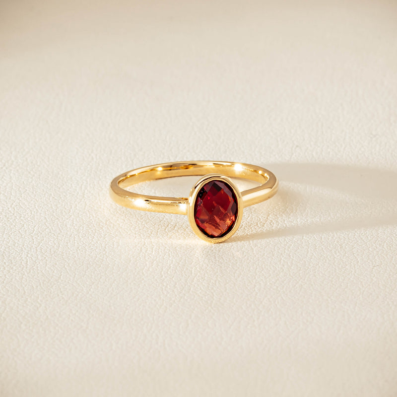 9ct Yellow Gold Garnet Iris Ring - Ring - Walker & Hall