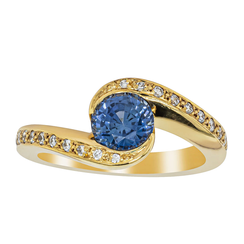 Deja Vu 18ct Yellow Gold 1.28ct Sapphire & Diamond Ring - Ring - Walker & Hall
