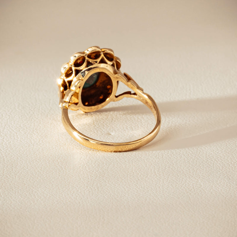 Deja Vu 9ct Yellow Gold Turquoise & Seed Pearl Ring - Ring - Walker & Hall
