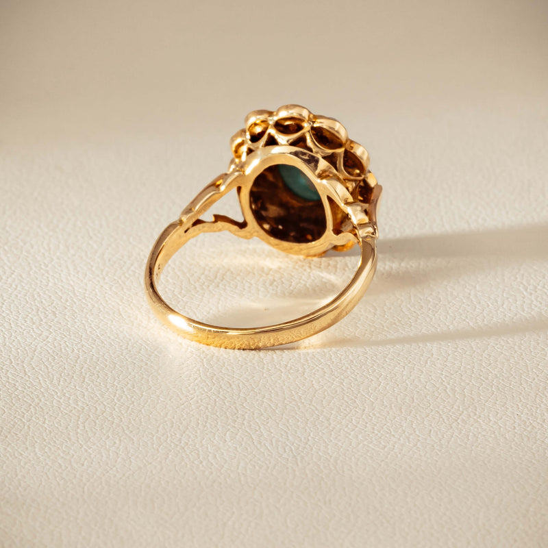 Deja Vu 9ct Yellow Gold Turquoise & Seed Pearl Ring - Ring - Walker & Hall