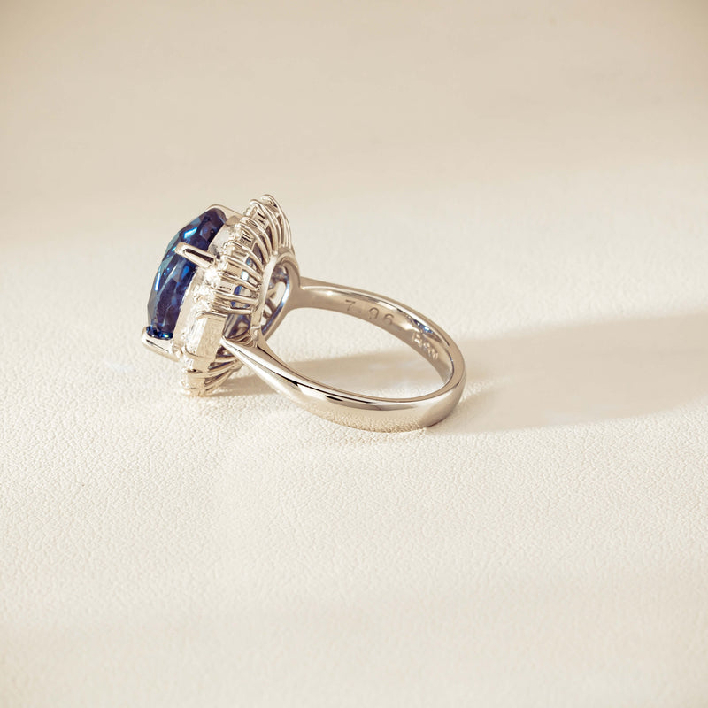 Deja Vu Platinum 7.96ct Sapphire & Diamond Cluster Ring - Ring - Walker & Hall