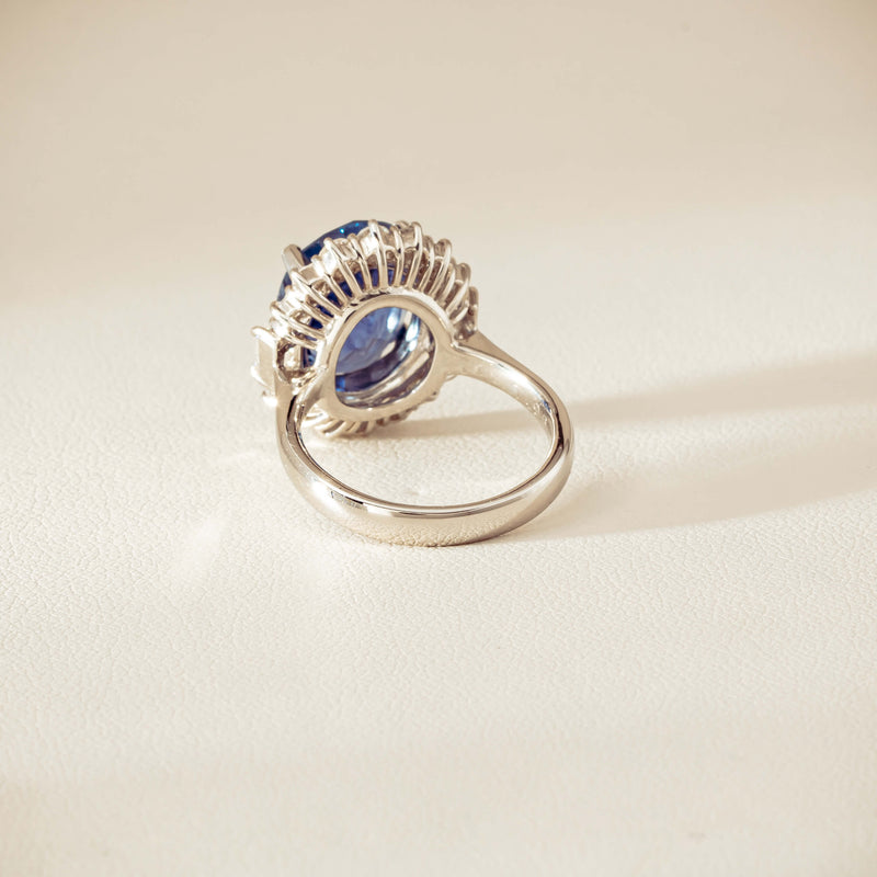 Deja Vu Platinum 7.96ct Sapphire & Diamond Cluster Ring - Ring - Walker & Hall