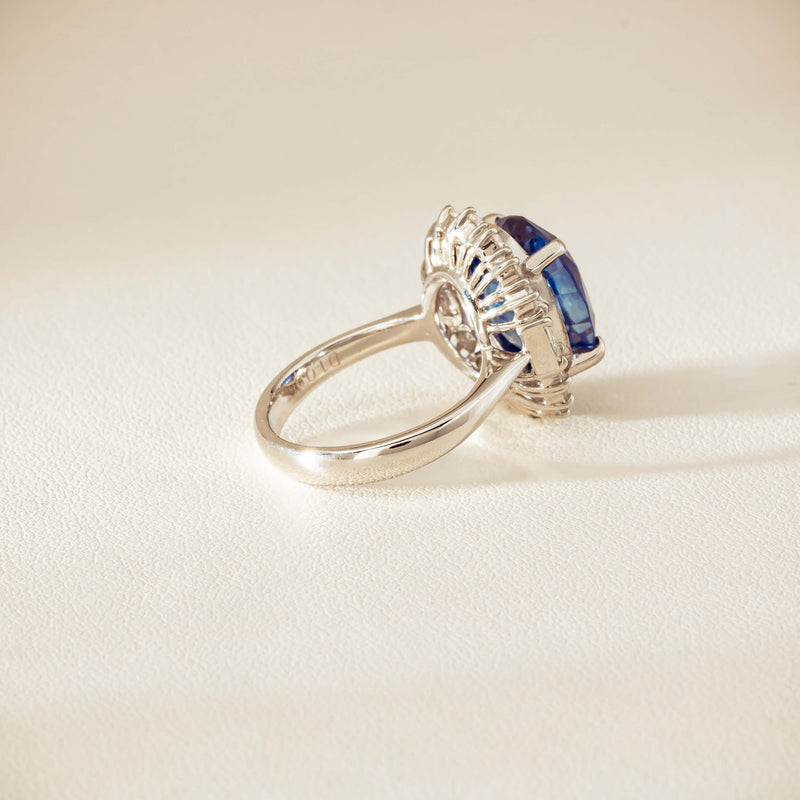 Deja Vu Platinum 7.96ct Sapphire & Diamond Cluster Ring - Ring - Walker & Hall
