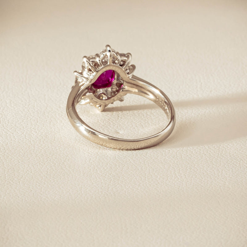 Deja Vu Platinum 1.11ct Ruby & Diamond Cluster Ring - Ring - Walker & Hall
