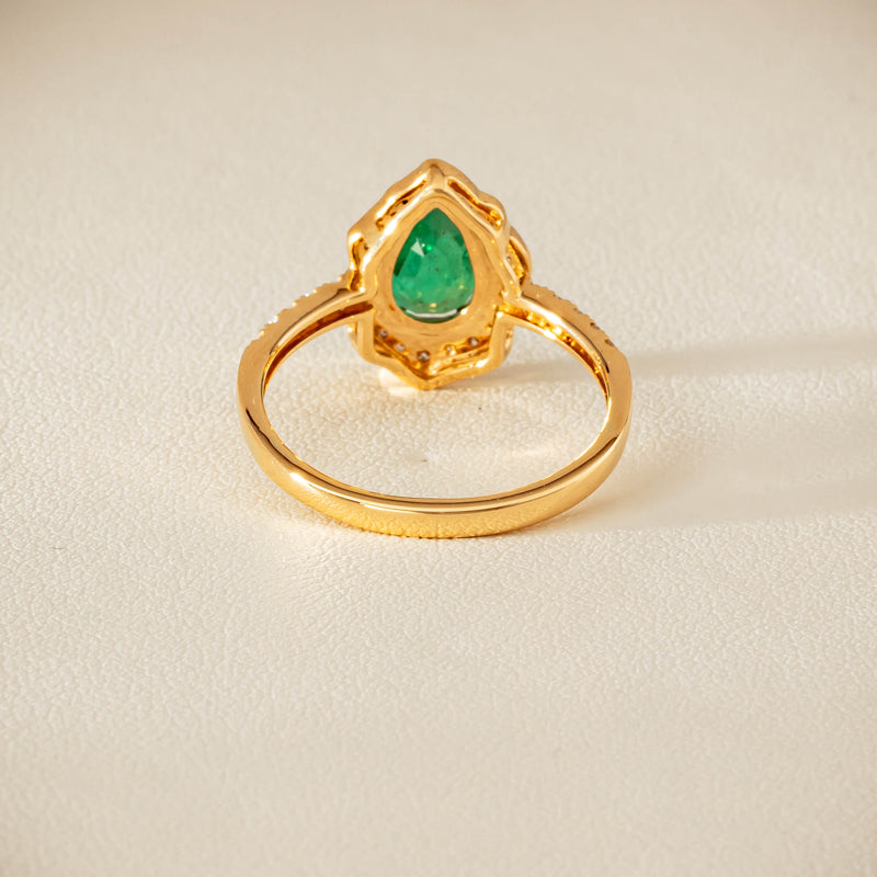 Deja Vu 18ct Yellow Gold 1.22ct Emerald & Diamond Ring - Ring - Walker & Hall
