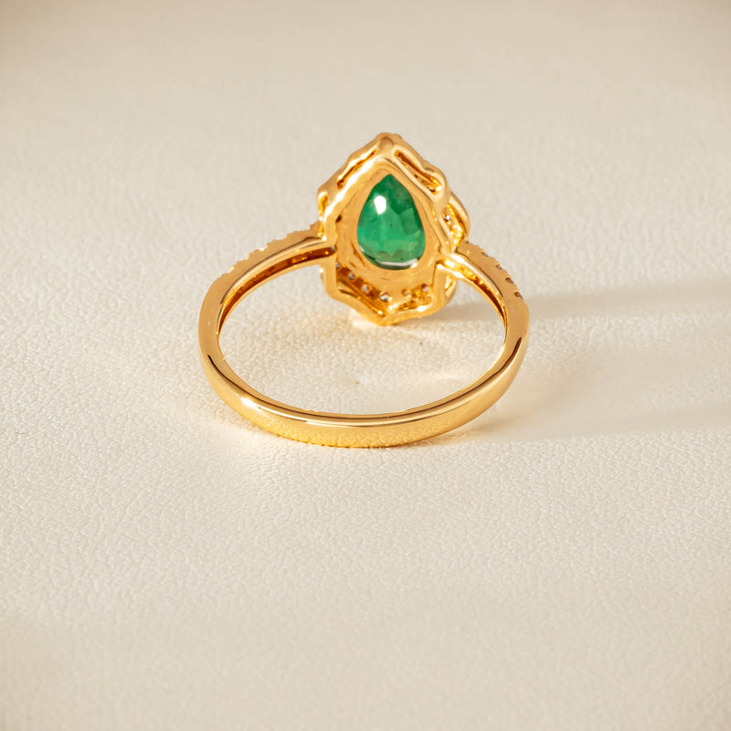 Deja Vu 18ct Yellow Gold 1.22ct Emerald & Diamond Ring - Ring - Walker & Hall