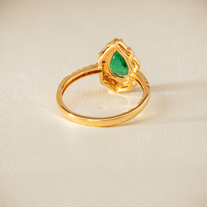 Deja Vu 18ct Yellow Gold 1.22ct Emerald & Diamond Ring - Ring - Walker & Hall