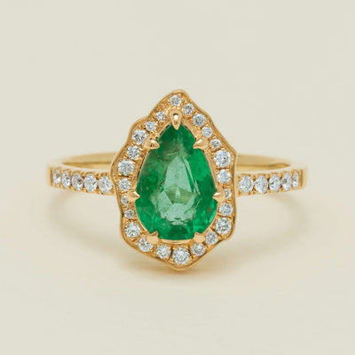 Deja Vu 18ct Yellow Gold 1.22ct Emerald & Diamond Ring - Ring - Walker & Hall