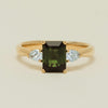 18ct Yellow Gold 1.43ct Green Tourmaline & Diamond Ayla Ring - Ring - Walker & Hall