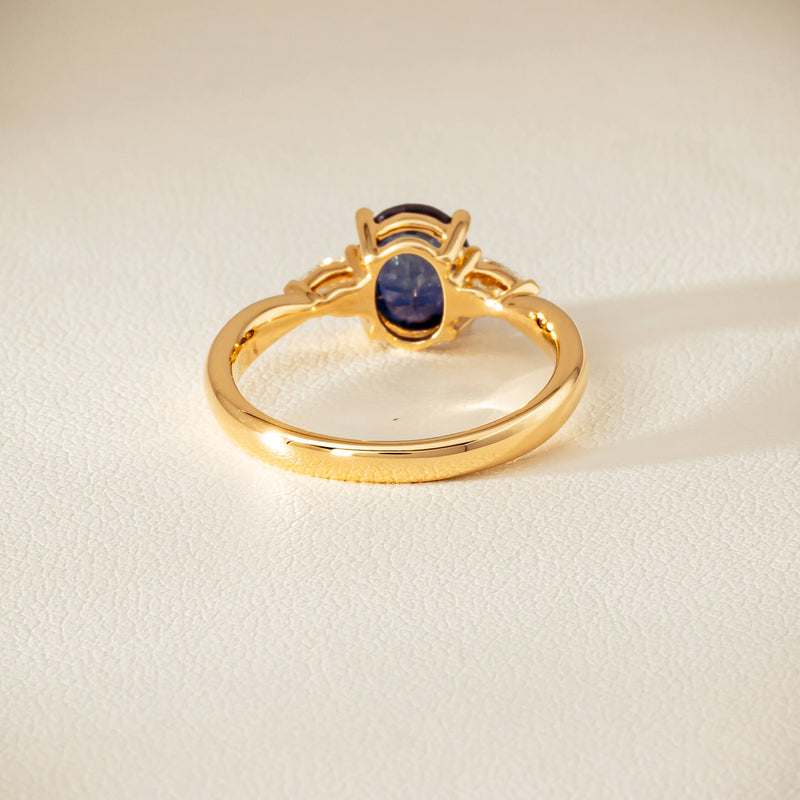 18ct Yellow Gold 1.72ct Teal Sapphire & Diamond Ayla Ring - Ring - Walker & Hall