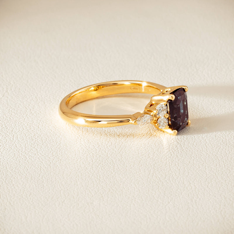 18ct Yellow Gold 1.52ct Teal Sapphire & Diamond Oriana Ring - Ring - Walker & Hall